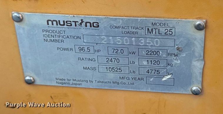 image for item EM2258 2004 Mustang MTL25 tracked skid steer loader