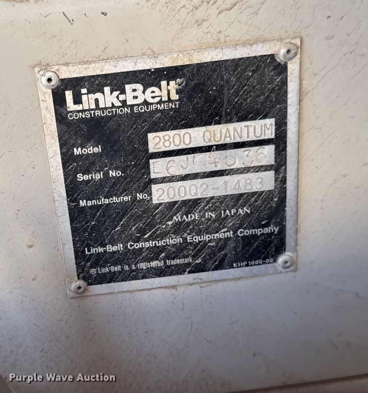 image for item EM2263 2000 Link Belt 2800 Quantum excavator