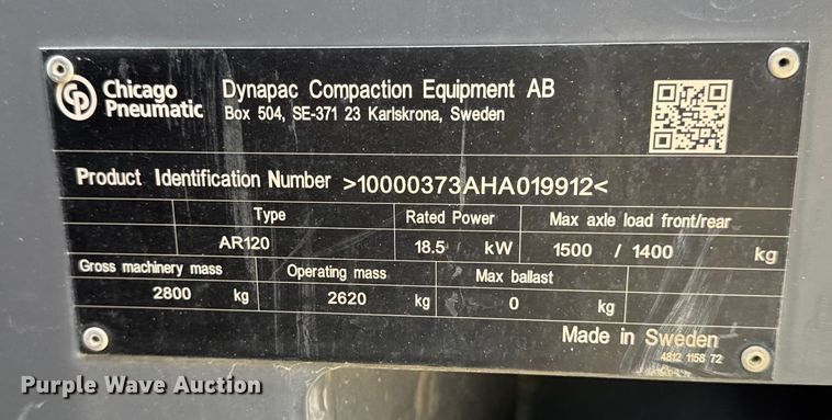 image for item EM2273 Dynapac AR120 double drum vibratory roller