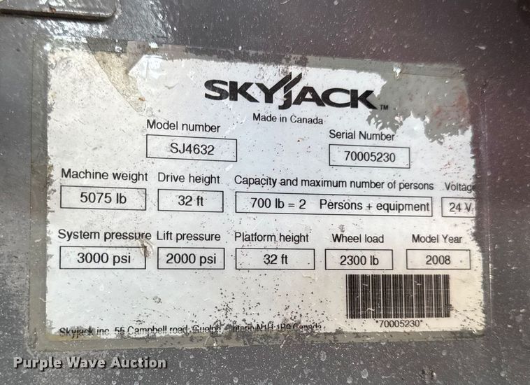 image for item EM2295 2008 Skyjack SJ III 4632 scissor lift