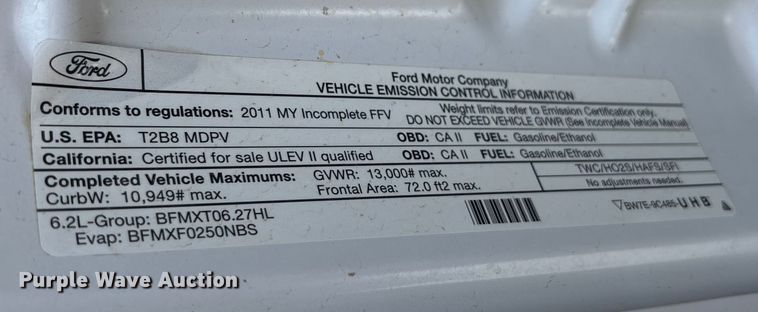 image for item EM5062 2011 Ford F250 Super Duty XL Crew Cab utility bed pickup truck