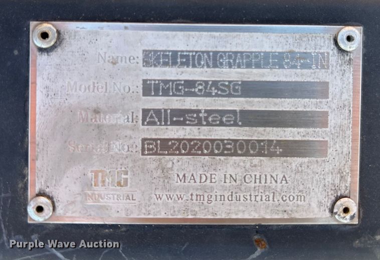 image for item EM5066 TMG TMG-84SG skid steer grapple bucket