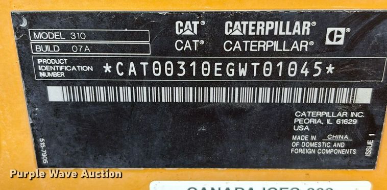 image for item EM5079 2020 Caterpillar 310 excavator