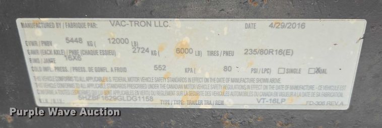 image for item EN2079 Vermeer Vac-Tron L P573XDT vacuum excavator