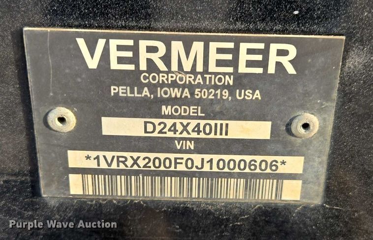 image for item EN2092 2018 Vermeer D24X40III directional boring unit