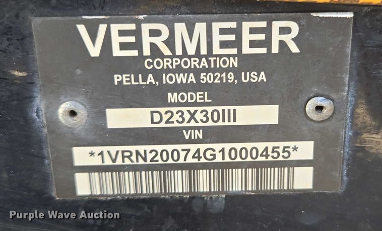 image for item EN2094 2016 Vermeer D23X30III directional boring unit