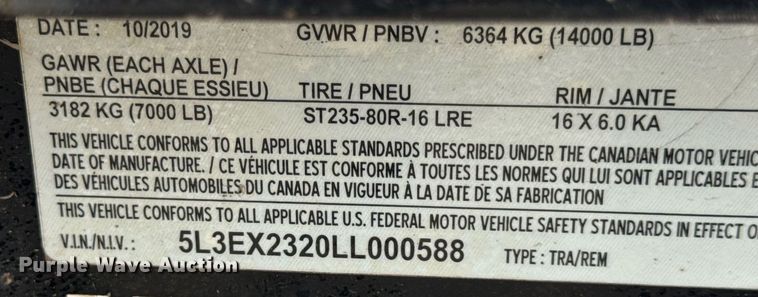 image for item EN4668 2020 Trailerman equipment trailer