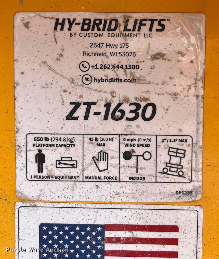 image for item EN5512 Hy-Brid ZT-1630 scissor lift