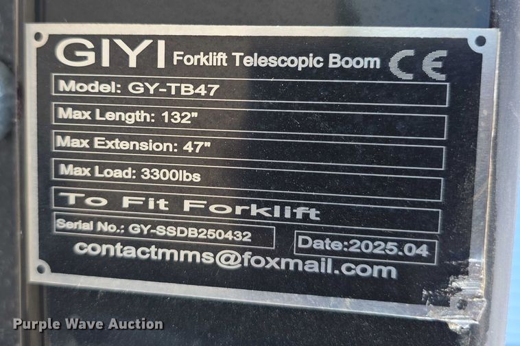 image for item EO1620 2025 Giyi GY-TB47 forklift boom