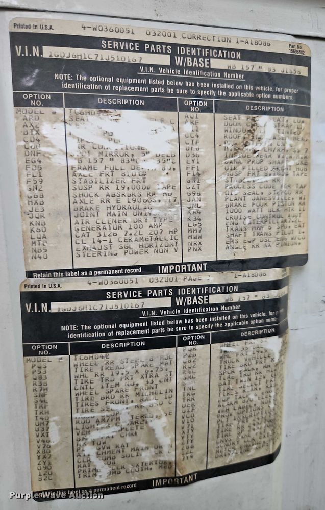 image for item EO4599 2001 GMC C6500 utility / service truck