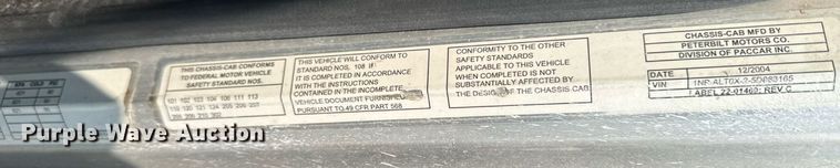 image for item ET8503 2005 Peterbilt 357 dump truck