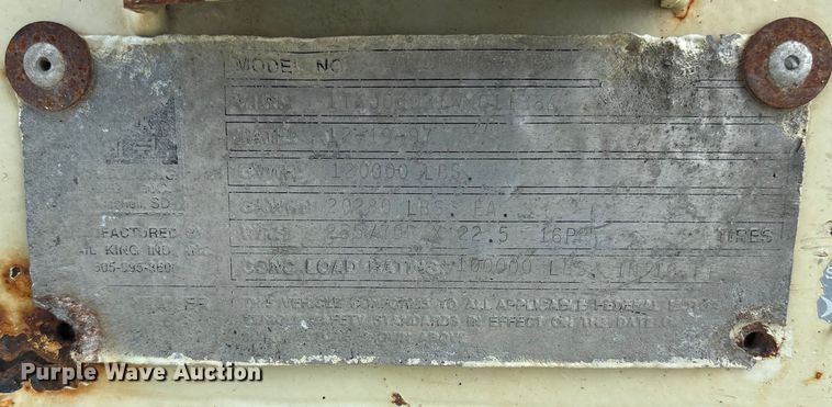 image for item ET8511 1998 Trail King TK100HDG-503 lowboy equipment trailer