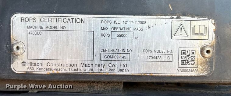 image for item EU0008 2019 John Deere 470G LC excavator