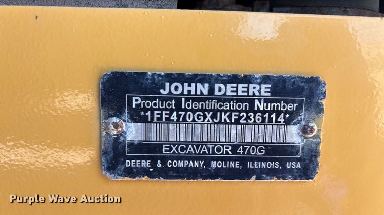 image for item EU0008 2019 John Deere 470G LC excavator
