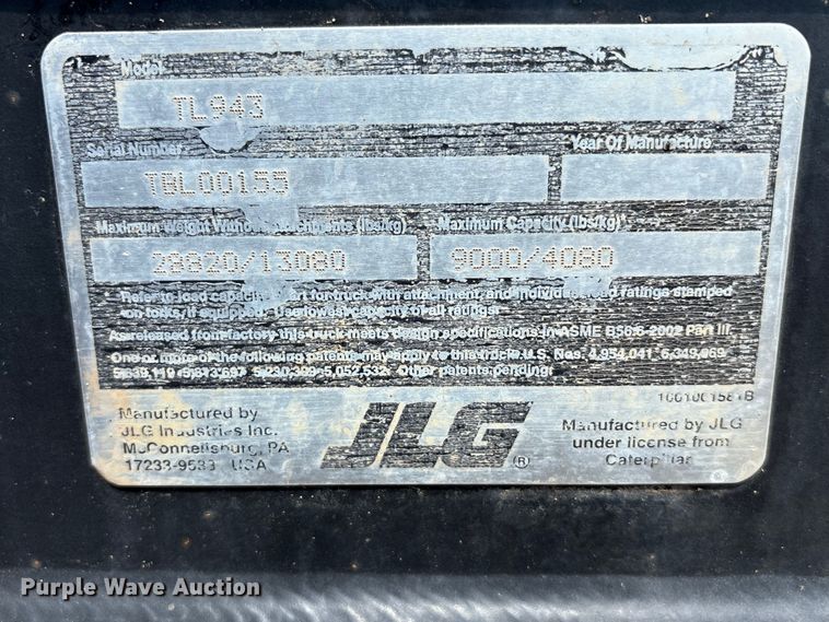 image for item EU0009 2007 Caterpillar TL943 telehandler