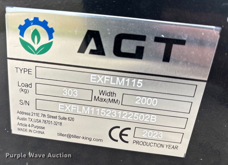 image for item EU0024 2023 AGT EXFLM115 excavator flail mower