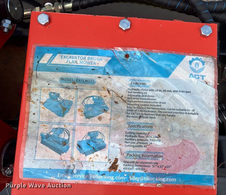 image for item EU0024 2023 AGT EXFLM115 excavator flail mower