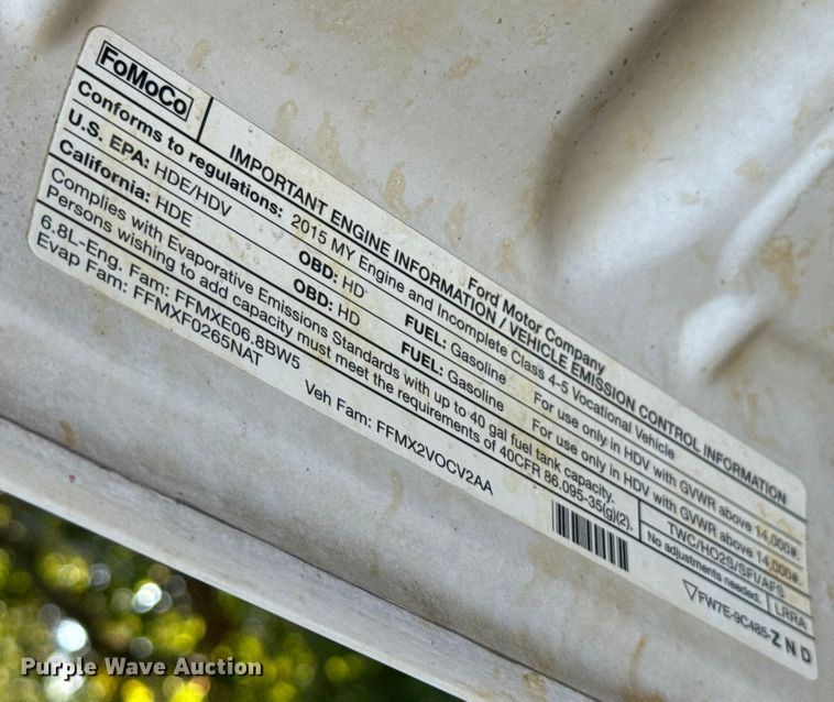 image for item EU2141 2015 Ford F550 Super Duty vacuum truck