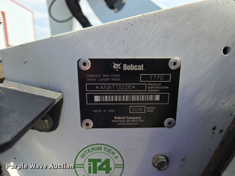 image for item EV1521 2014 Bobcat T770 tracked skid steer loader