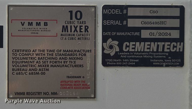 image for item FB9459 2024 Mack Granite volumetric ready mix truck