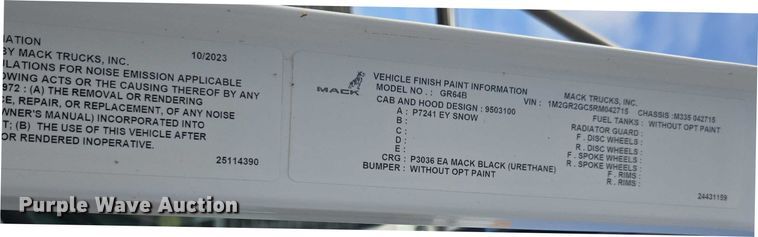 image for item FB9459 2024 Mack Granite volumetric ready mix truck