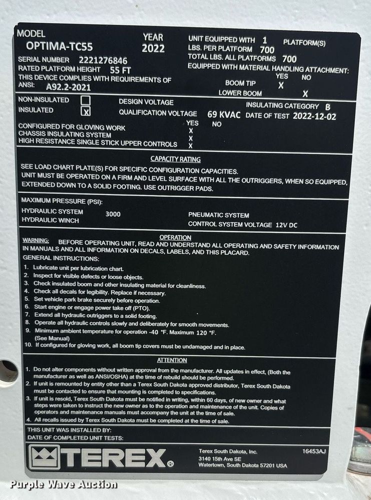 image for item YA0651 2024 Freightliner Business Class M2 bucket truck