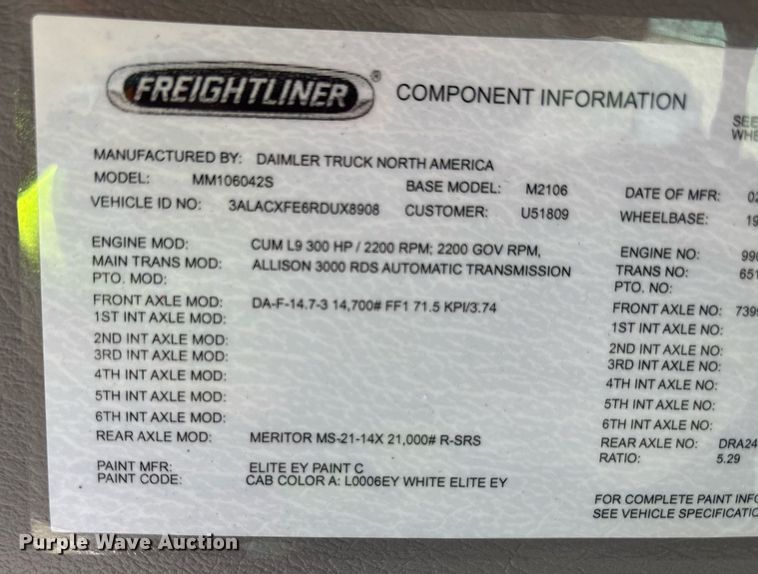 image for item YA0651 2024 Freightliner Business Class M2 bucket truck