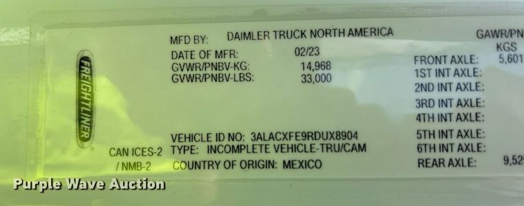 image for item YA0652 2024 Freightliner Business Class M2 bucket truck