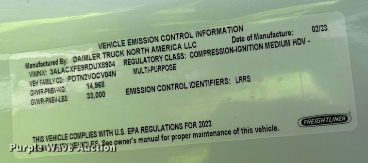 image for item YA0652 2024 Freightliner Business Class M2 bucket truck