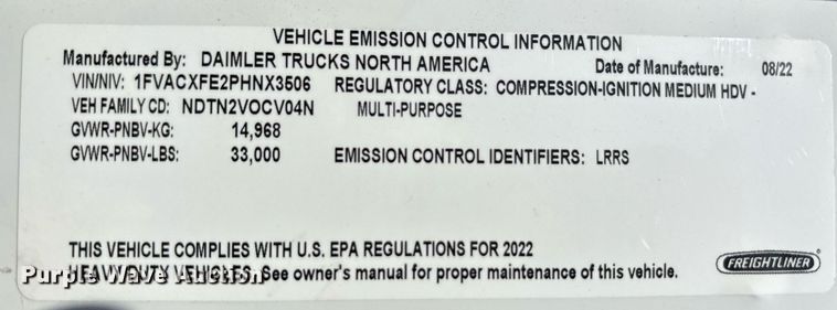 image for item YA0654 2023 Freightliner Business Class M2 bucket truck