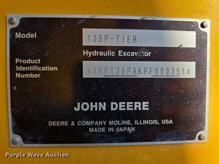 image for item YA0877 2023 John Deere 135 P-TIER excavator