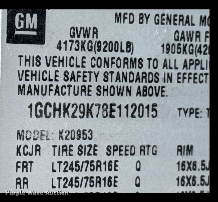 image for item DK0007 2008 Chevrolet Silverado 2500HD Ext. Cab flatbed pickup truck