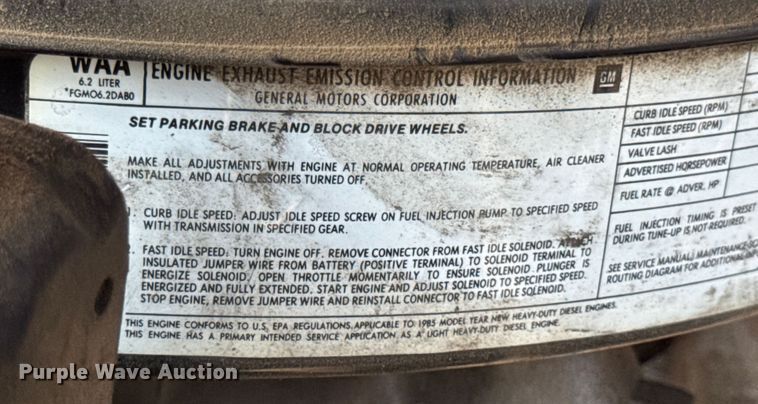 image for item DW3485 1985 Chevrolet D3 brush fire truck