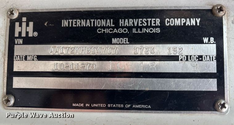 image for item DX8032 1980 International 1724 sewer jetter truck