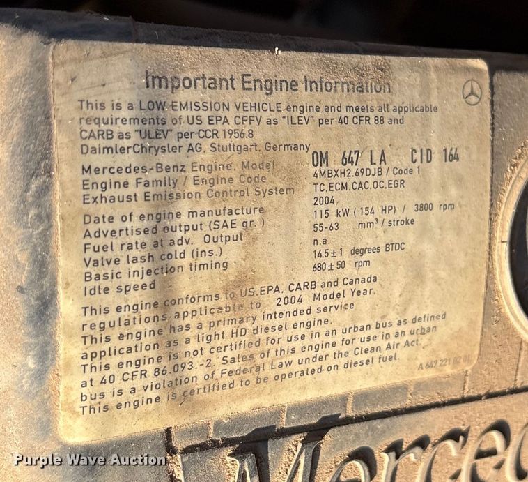 image for item DY0933 2004 Dodge Sprinter 3500 van