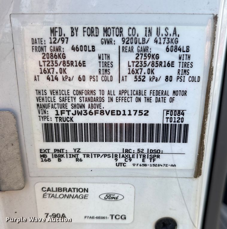 image for item DY0934 1997 Ford F350 Crew Cab pickup truck