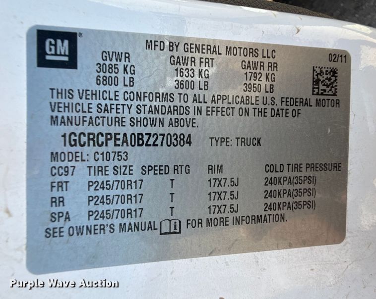 image for item DZ8905 2011 Chevrolet Silverado 1500 Ext. Cab pickup truck