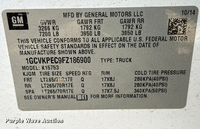 image for item DZ8908 2015 Chevrolet Silverado 1500 Double Cab pickup truck