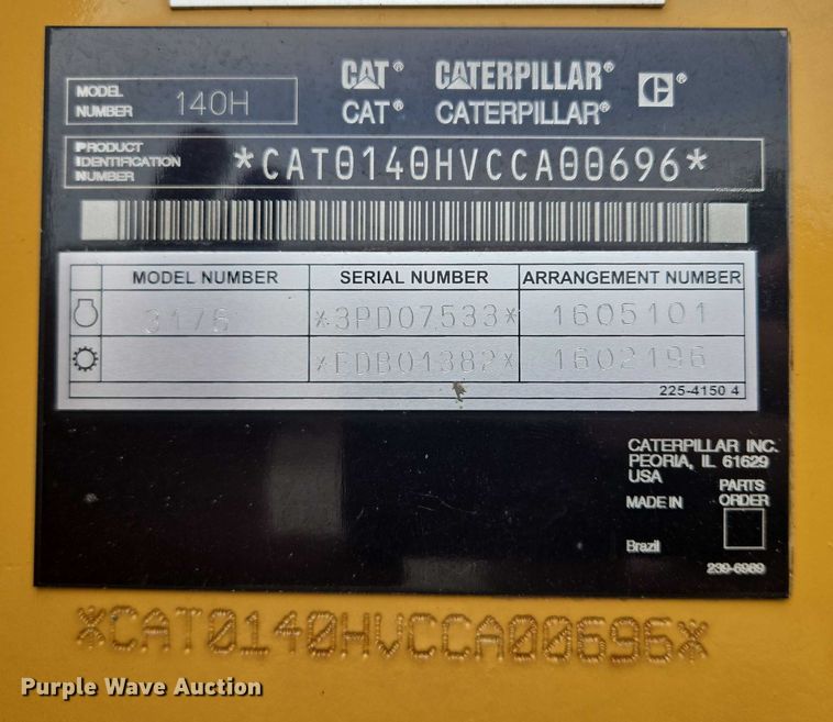 image for item EB0986 2004 Caterpillar 140H VPH Plus motor grader