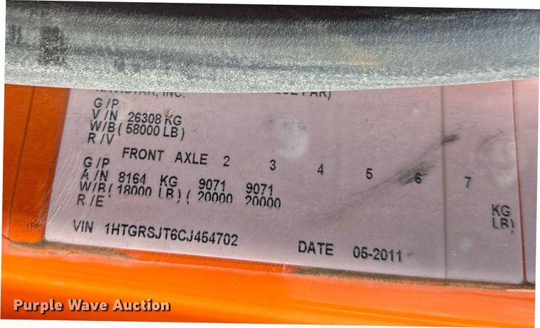 image for item EB2904 2012 International 7600 dump truck