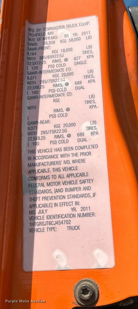 image for item EB2904 2012 International 7600 dump truck