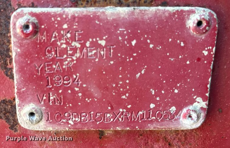 image for item EB2906 1994 Clement end dump pup trailer