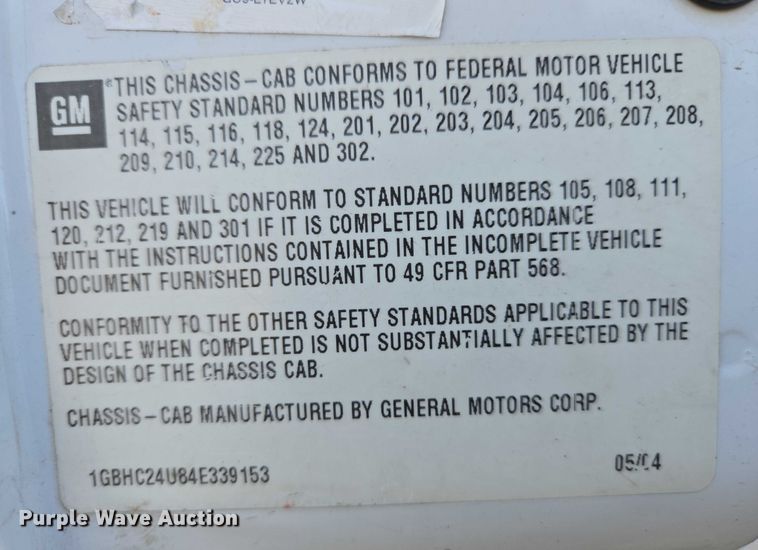 image for item EC1138 2004 Chevrolet Silverado 2500HD utility bed pickup truck