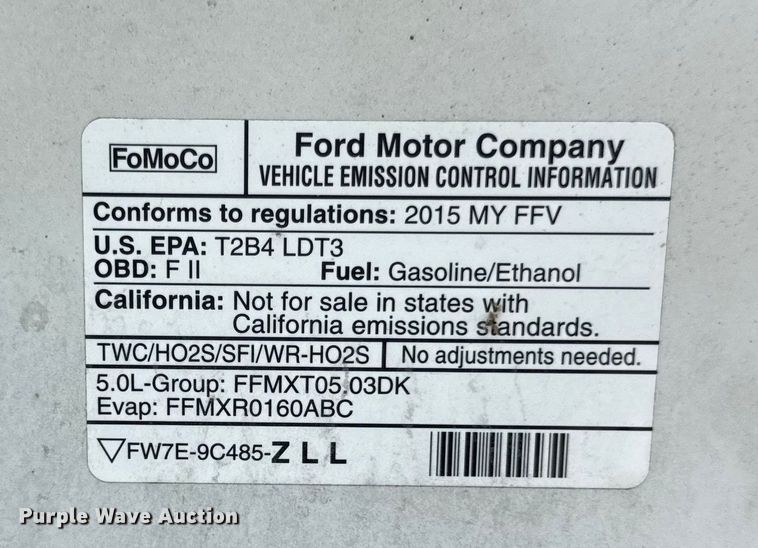 image for item ED4469 2015 Ford F150 SuperCab pickup truck