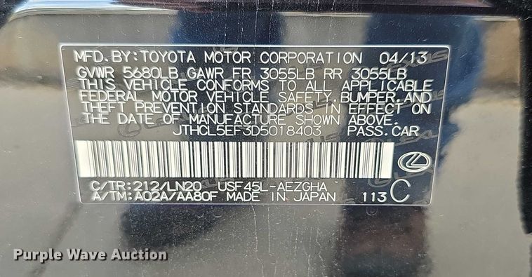 image for item EF3677 2013 Lexus LS 460 