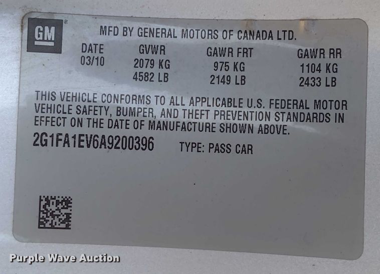 image for item EM8062 2010 Chevrolet Camaro 