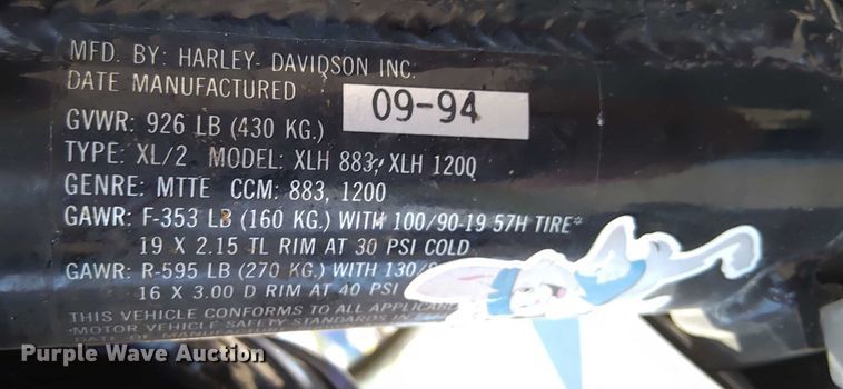 image for item EM8064 1995 Harley-Davidson Sportster XL883  motorcycle