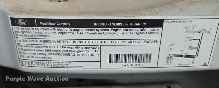 image for item EN8318 1998 Ford E250 van