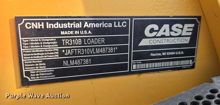 image for item EO1560 2020 Case TR310B tracked skid steer loader