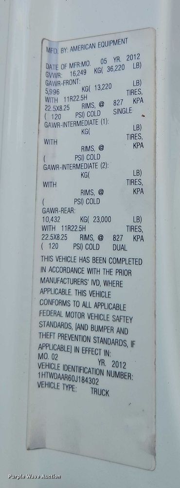 image for item EO4634 2013 International WorkStar 7400 dump truck